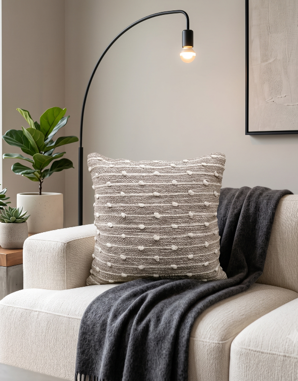 Kaya Textured Knotted Handwoven Cotton Cushion Cover