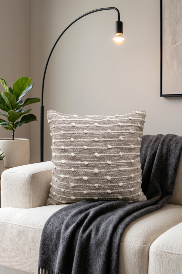 Kaya Textured Knotted Handwoven Cotton Cushion Cover