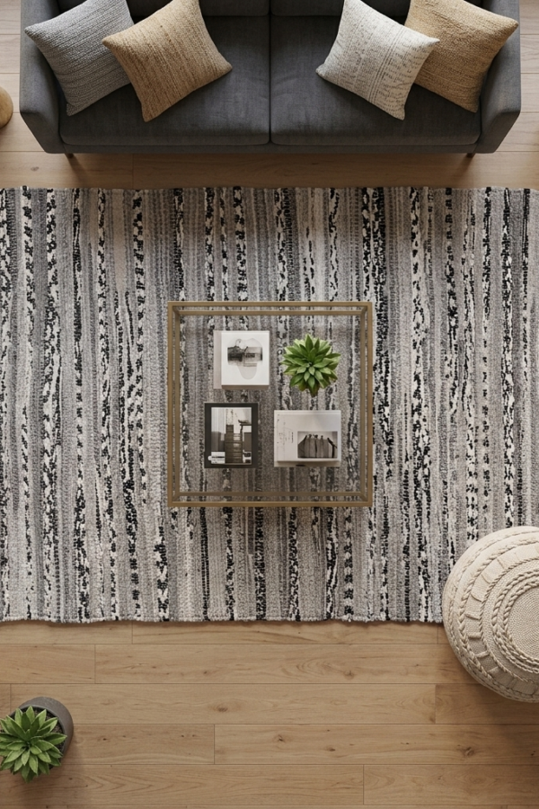 The Slate Monolith Handwoven Cotton Rag Rug