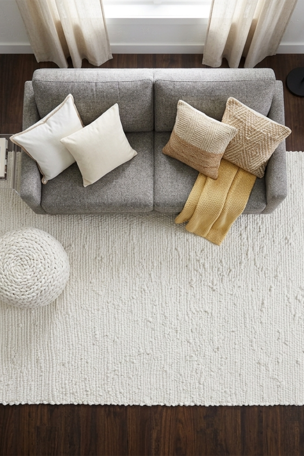 The Ivory Horizon Handwoven Cotton Rag Rug