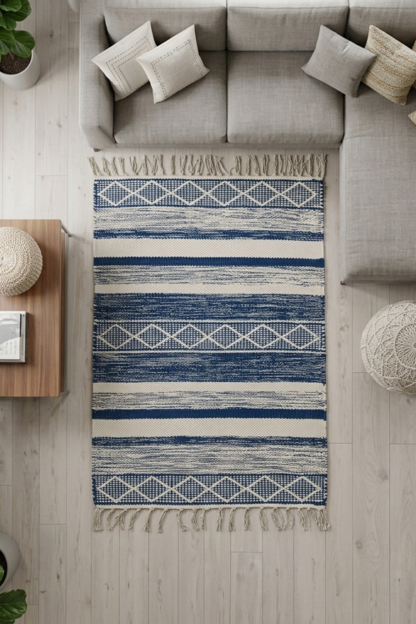 The Aegean Geometric Flatweave Cotton Rug