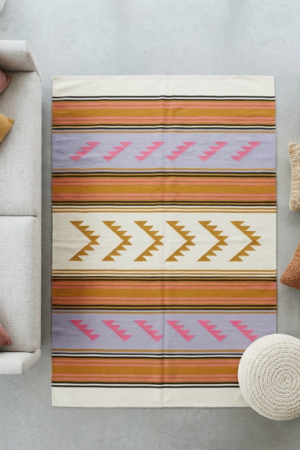 The Solstice Geometric Handwoven Cotton Rug