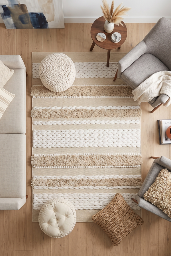 The Solana Textured Handwoven Cotton Rug