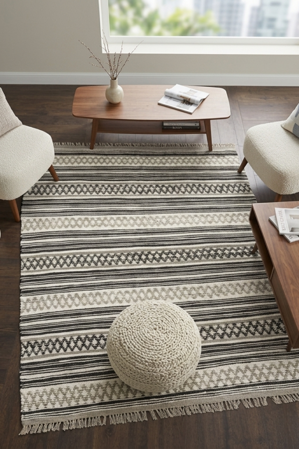 The Monochrome Diamond Rag Rug
