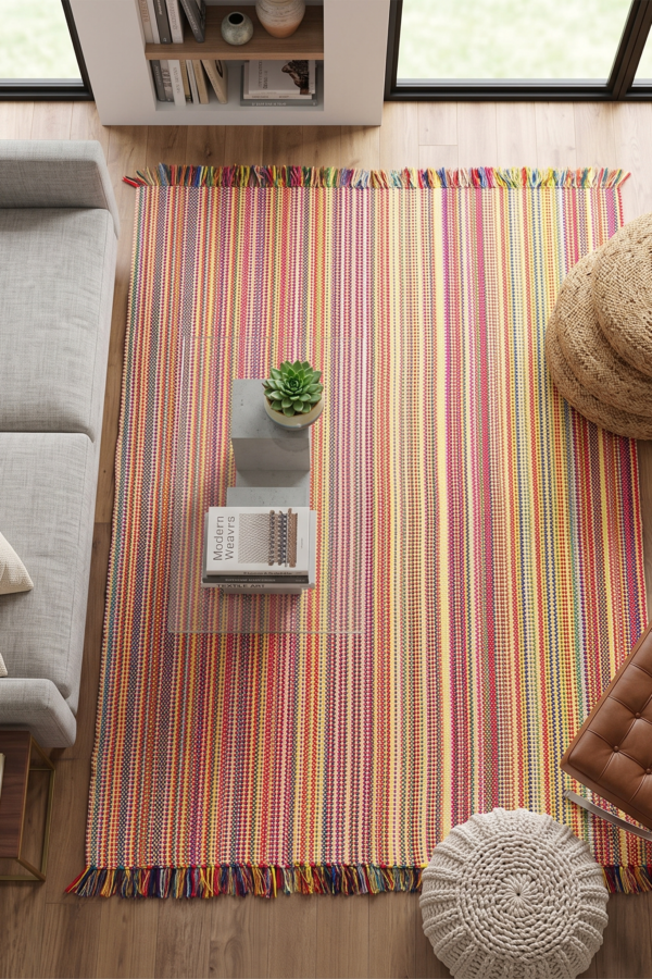 The Kaleidoscope Horizon Handwoven Cotton Rug